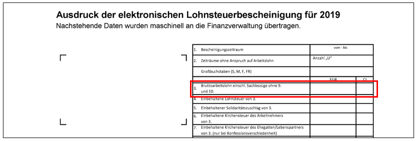 Lohnsteuerbescheinigung: Bruttoarbeitslohn