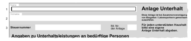 Anlage Unterhalt