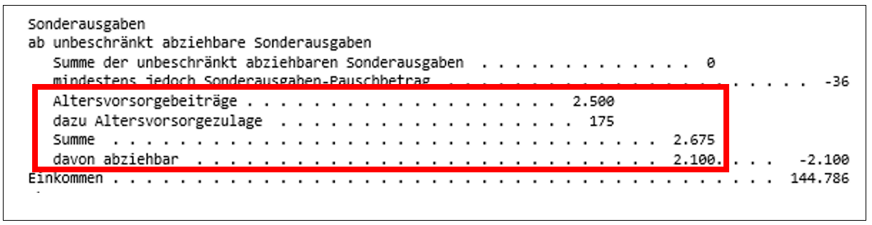 Bescheidauszug Altersvorsorgebeitraege