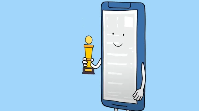 Fin mit Pokal