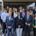 Gruppenbild mit Minister Optendrenk im Finanzamt Detmold