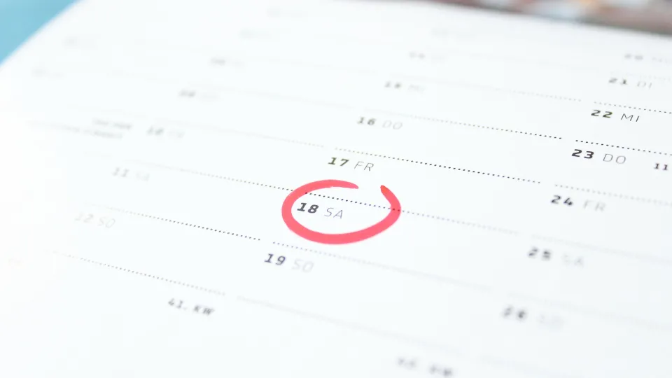 Darstellung Frist auf Kalender